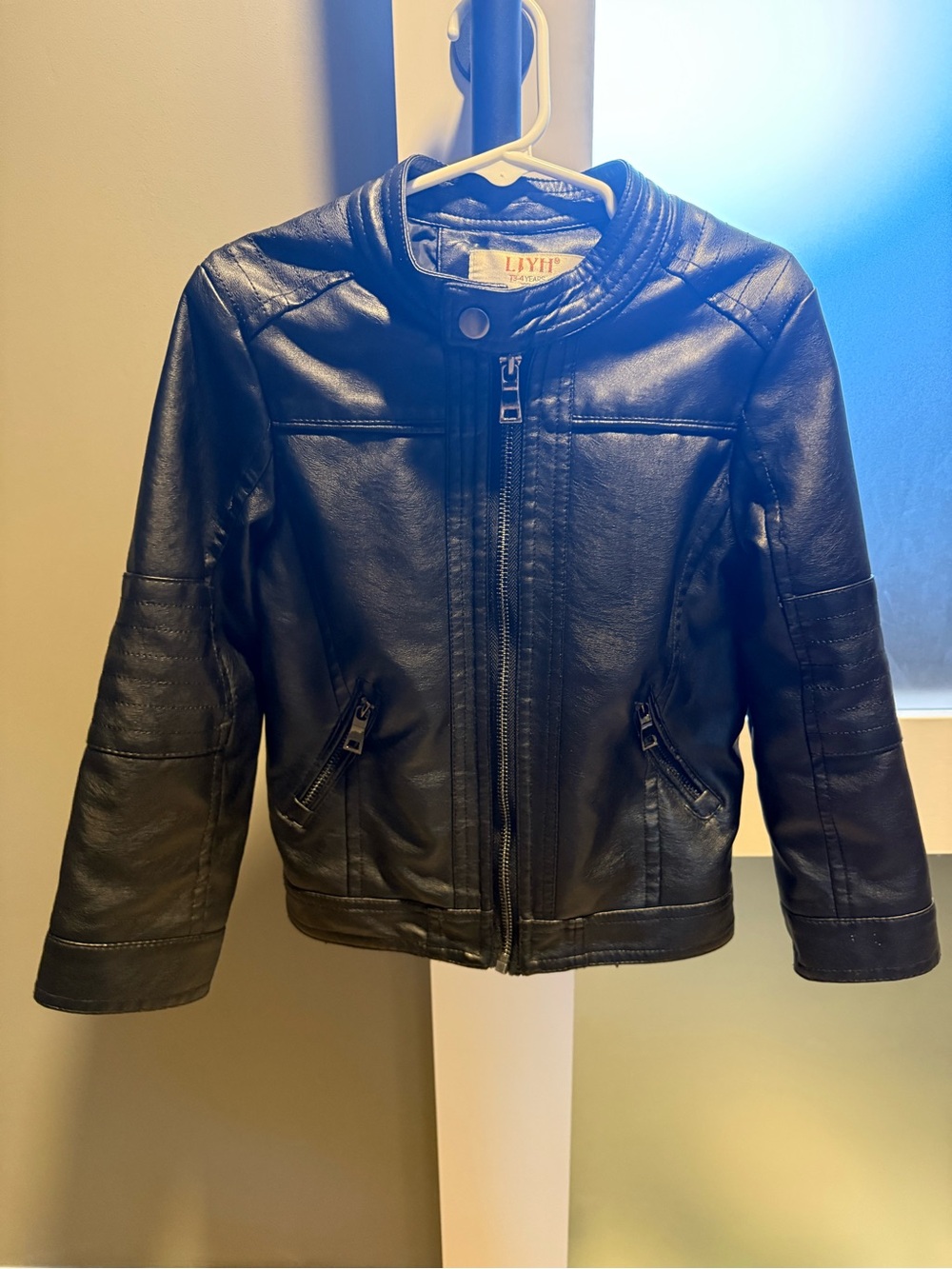 Kids Black Faux Leather Moto Jacket